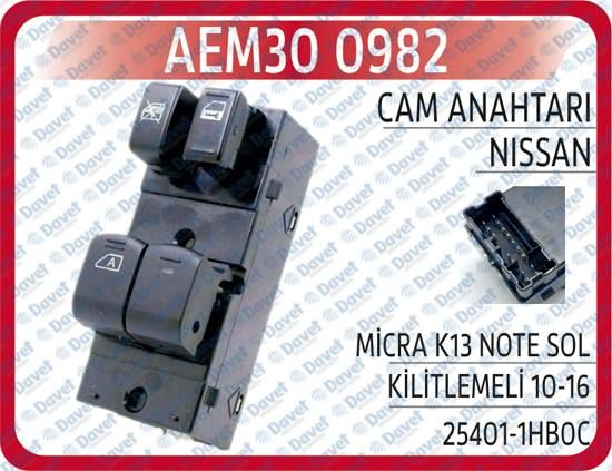 AEM 300982 Cam Anahtari Micra K13 Note Sol Kilitlemeli